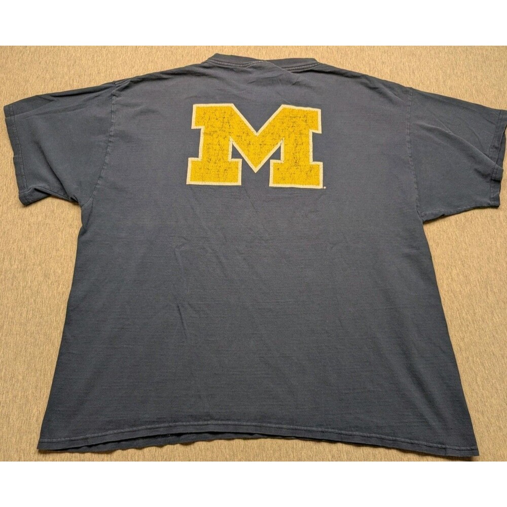 Vintage Y2K Michigan Wolverines Nike Go Blue Shirt XL Navy Men’s - Picture 7 of 8